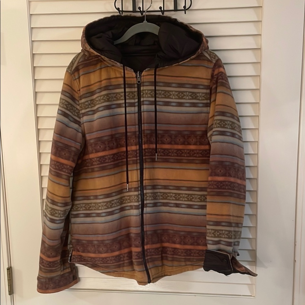 O’Neill Shanoh Rico Super Fleece Reversible Striped Multicolor Hooded Jacket